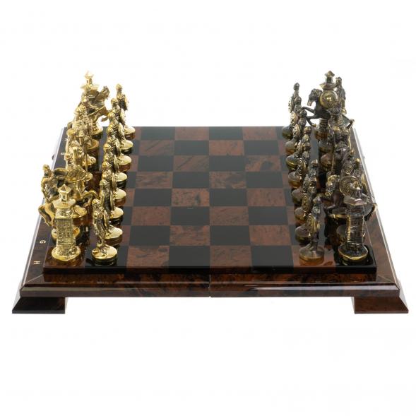 Шахматы &amp;quot;Богатыри&amp;quot; фигуры бронза доска 40х40 см из обсидиана 128355
