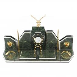 Письменный набор из камня &amp;quot;Орел&amp;quot; змеевик бронза