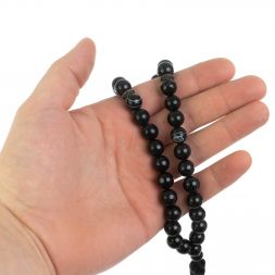 Четки из камня черный агат 35 бусин