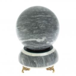 Шар &amp;quot;Антистресс&amp;quot; 10,5 из серого мрамора на подставке 10,5х10,5х15,5 см