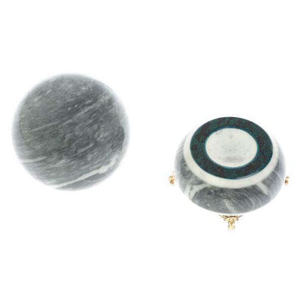 Шар &amp;quot;Антистресс&amp;quot; 10,5 из серого мрамора на подставке 10,5х10,5х15,5 см 128953