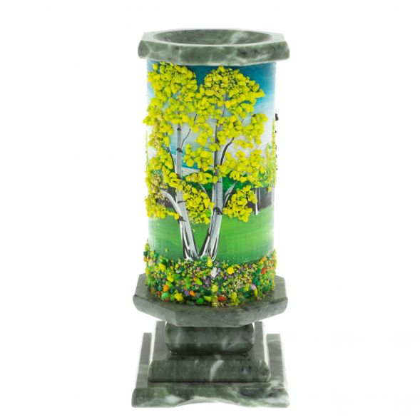 Ваза &amp;quot;Лето&amp;quot; из змеевика 8х8х17,5 см 129332