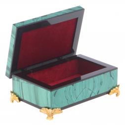 Шкатулка &amp;quot;Малахитовые узоры&amp;quot; камень малахит 9х6х4 см