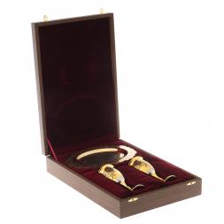 Набор две рюмки на подносе &amp;quot;Селедочница&amp;quot; Златоуст