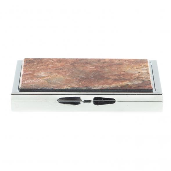 Таблетница на 3 отделения камень авантюрин цвет серебро 122445