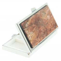 Таблетница на 3 отделения камень авантюрин цвет серебро