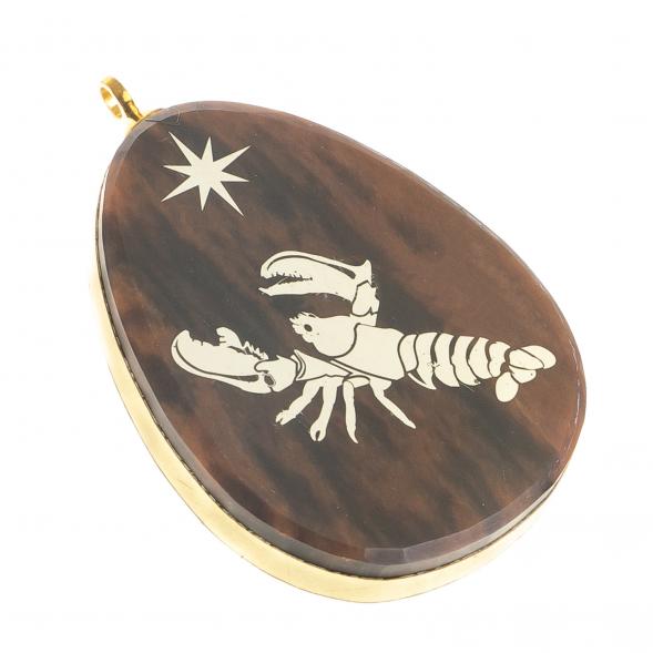 Брелок-кулон знак зодиака &amp;quot;Рак&amp;quot; камень обсидиан 123040