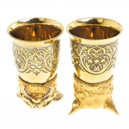 Подарочный набор &amp;quot;Рысь&amp;quot; фляжка и 2 стопки перевертыша Златоуст