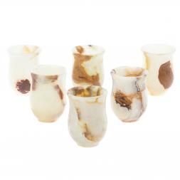 Набор стопок из оникса 60 мл в футляре 6 шт 5,2х7 см (2х3)