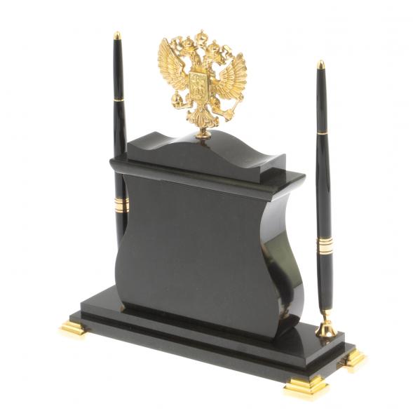Настольные часы &amp;quot;Герб России&amp;quot; из нефрита 127094
