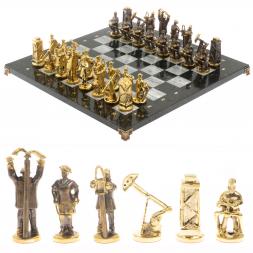 Шахматы подарочные &amp;quot;Нефтяники&amp;quot; 44х44 см серый мрамор