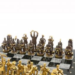 Шахматы подарочные &amp;quot;Нефтяники&amp;quot; 44х44 см серый мрамор