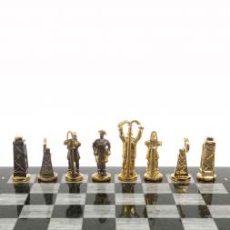 Шахматы подарочные &amp;quot;Нефтяники&amp;quot; 44х44 см серый мрамор