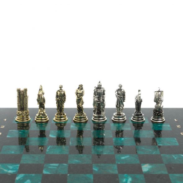 Шахматы &amp;quot;Троянская война&amp;quot; из змеевика доска 28х28 см 127731