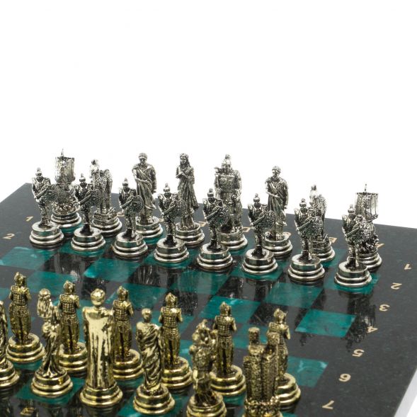 Шахматы &amp;quot;Троянская война&amp;quot; из змеевика доска 28х28 см 127731