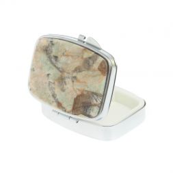 Таблетница на 2 отделения камень амазонит дымчатый кварц цвет серебро