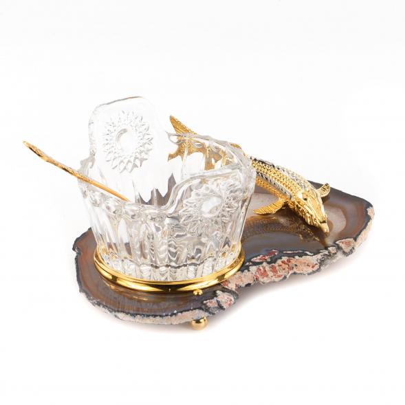 Икорница &amp;quot;Кадушка&amp;quot; с ложкой Златоуст 119696