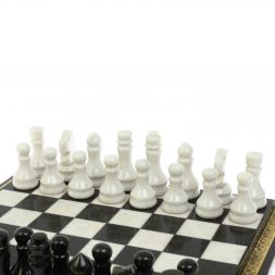 Шахматы &amp;quot;Традиционные&amp;quot; из бронзы и мрамора 44,5х44,5 см