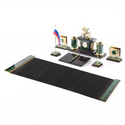 Письменный прибор &amp;quot;Георгий Победоносец&amp;quot; из малахита 7 предметов