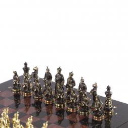 Шахматы подарочные &amp;quot;Турецкие&amp;quot; из камня лемезит и змеевик 32х32 см