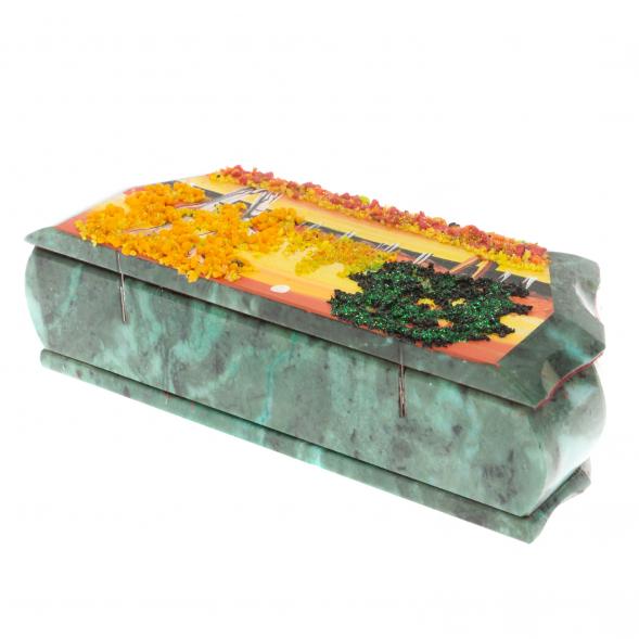 Шкатулка из змеевика &amp;quot;Осенний пейзаж&amp;quot; 18х8х6 см 129669