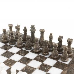 Шахматы сувенирные "Битва" камень мрамор ракушечник 25х25 см