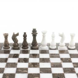 Шахматы сувенирные "Битва" камень мрамор ракушечник 25х25 см