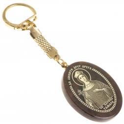 Брелок-оберег с молитвой &amp;quot;Святая царица Тамара&amp;quot; камень обсидиан