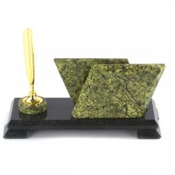 Настольный письменный мини-набор из змеевика