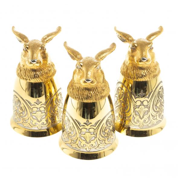 Подарочный набор &amp;quot;Заяц&amp;quot; тарелка и 3 стопки перевертыша Златоуст 123689