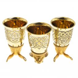 Подарочный набор "Заяц" тарелка и 3 стопки перевертыша Златоуст