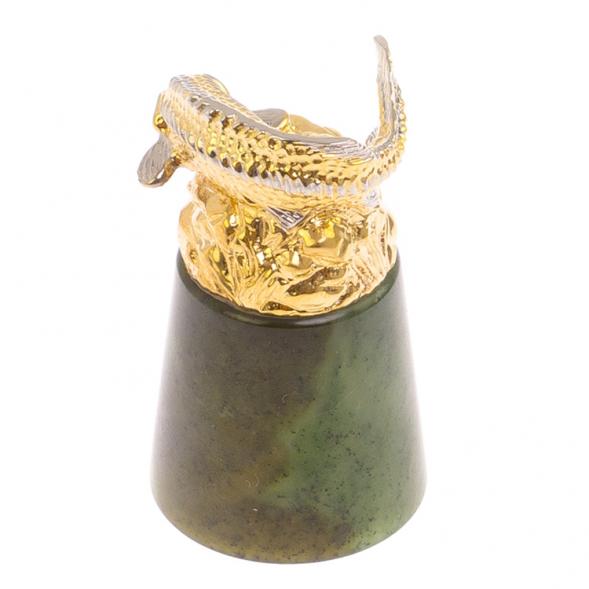 Стопка перевертыш &amp;quot;Осетр&amp;quot; нефрит бронза Златоуст 125336