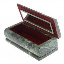 Шкатулка с иллюстрацией под малахит со скосом 14х7х5 см