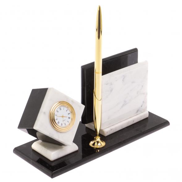 Визитница &amp;quot;Куб&amp;quot; из белого мрамора 22,5х8,5х11,5 см 126402