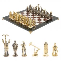 Шахматы подарочные &amp;quot;Нефтяники&amp;quot; 44х44 см лемезит мрамор