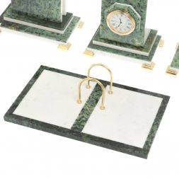 Письменный набор из уральского нефрита и мрамора