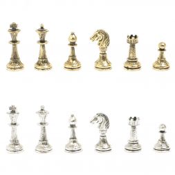 Шахматы турнирные &amp;quot;Стаунтон&amp;quot; из мрамора и змеевика 28х28 см