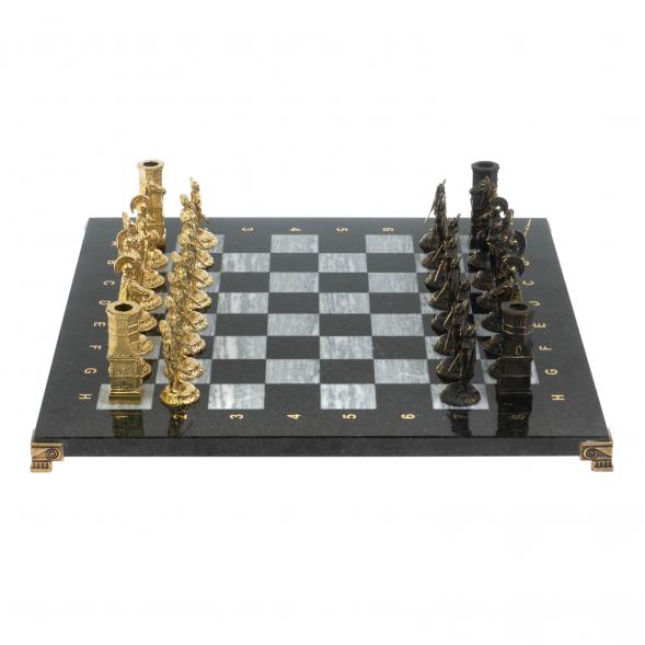 Шахматы из бронзы &amp;quot;Спарта&amp;quot; доска 40 х40 см / серый мрамор 127961