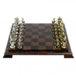 Шахматы "Средневековье"  доска 40х40 см из обсидиана