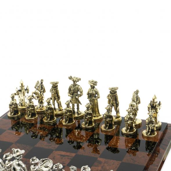 Шахматы &amp;quot;Средневековье&amp;quot;  доска 40х40 см из обсидиана 128357