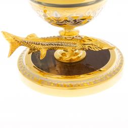 Икорница "Стерлядка" из яшмы Златоуст