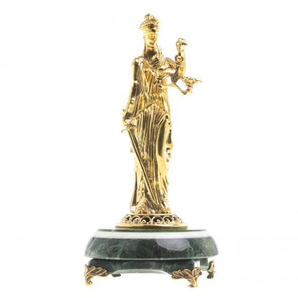 Статуэтка из бронзы &amp;quot;Фемида&amp;quot; на подставке из змеевика 123320