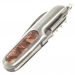 Нож мультитул складной 7 в 1 с камнем авантюрин