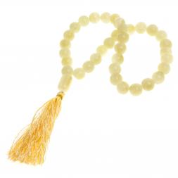 Четки из зеленого оникса 35 бусин круглые с кисточкой