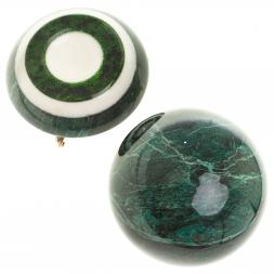 Настольный сувенир "Шар Антистресс" темно-зеленый змеевик 9,5 см