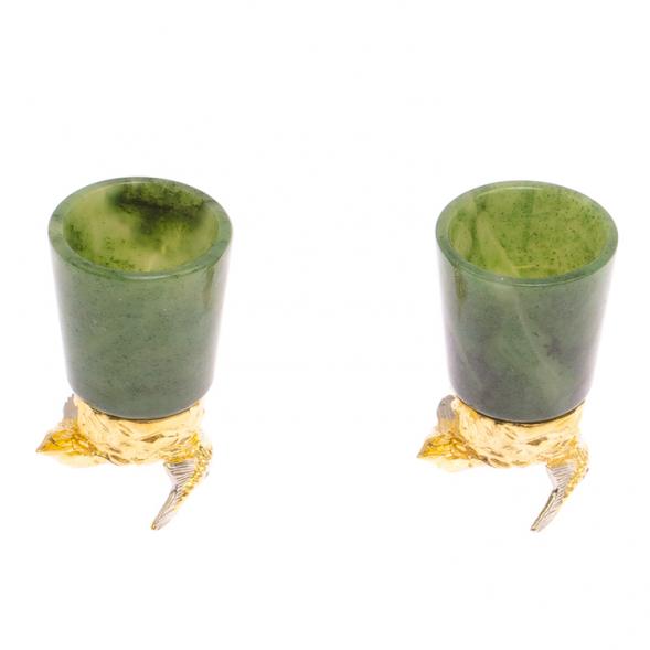 Стопки перевертыши &amp;quot;Осетры&amp;quot; 2 шт нефрит бронза Златоуст 125337