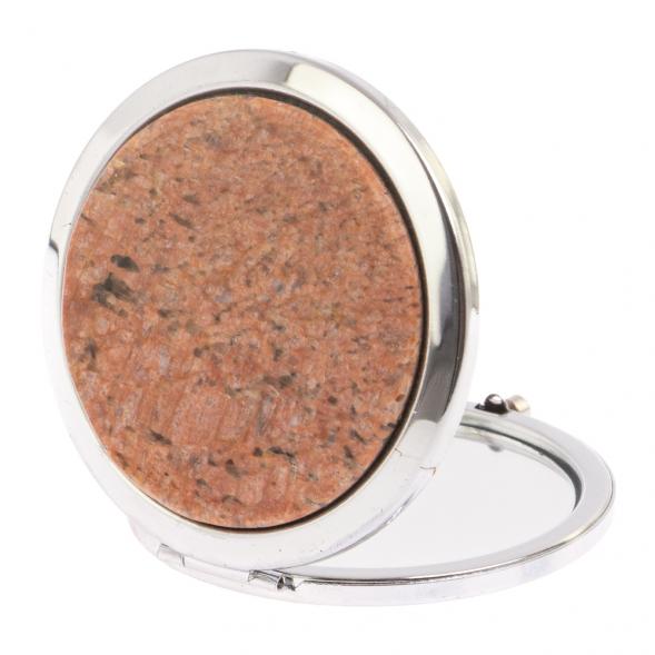 Зеркало круглое из камня пегматит цвет серебро 126562