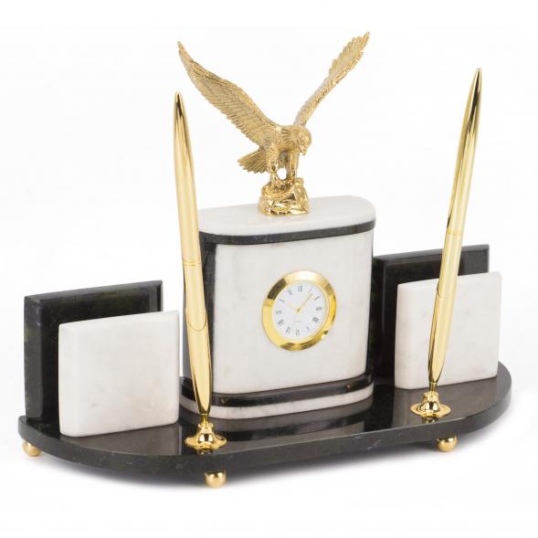 Настольный прибор &amp;quot;Орел&amp;quot; из белого мрамора 117840