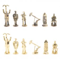 Шахматы подарочные &amp;quot;Нефтяники&amp;quot; 44х44 см лемезит змеевик