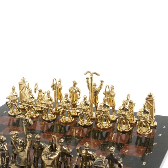 Шахматы подарочные &amp;quot;Нефтяники&amp;quot; 44х44 см лемезит змеевик 127413